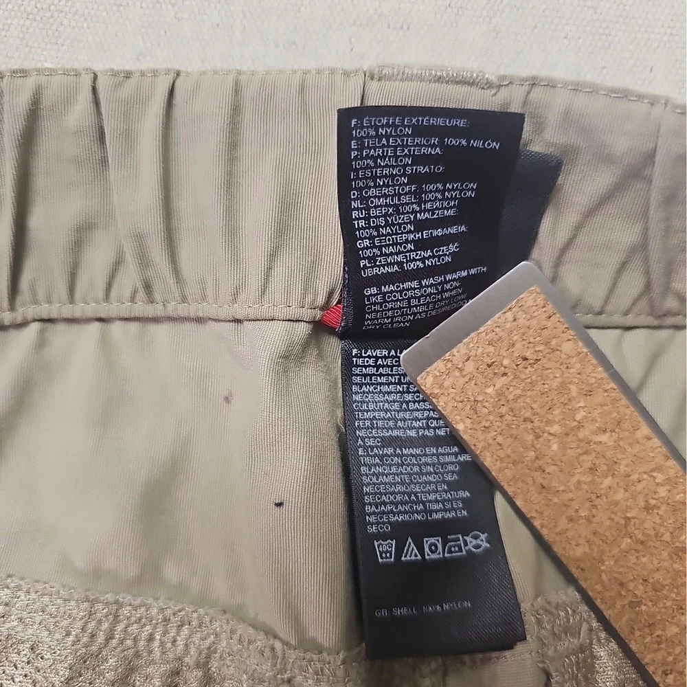 The North Face Pants Men's Medium Beige Nylon Convertible Hiking Outdoor NO BELT